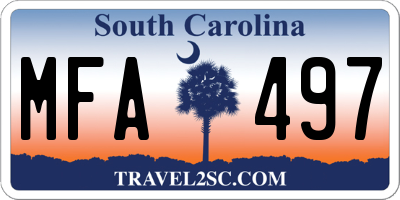 SC license plate MFA497