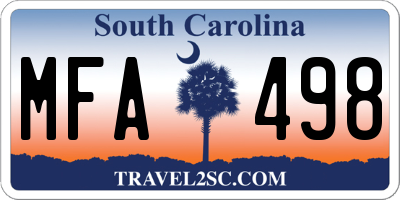 SC license plate MFA498