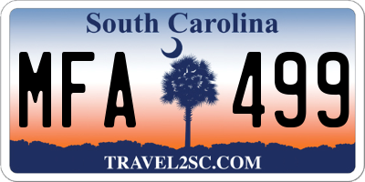 SC license plate MFA499