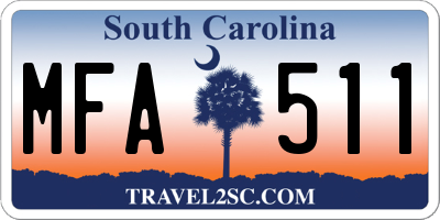 SC license plate MFA511
