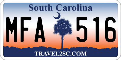 SC license plate MFA516