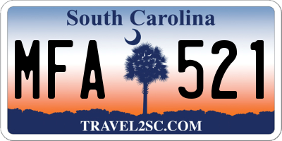 SC license plate MFA521