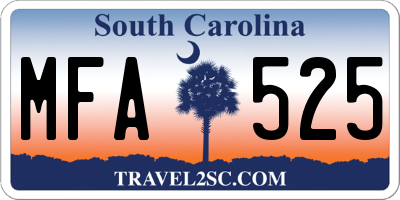SC license plate MFA525