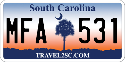 SC license plate MFA531