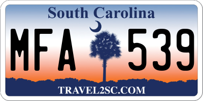 SC license plate MFA539