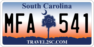 SC license plate MFA541