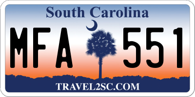 SC license plate MFA551