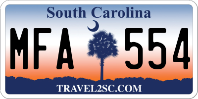 SC license plate MFA554