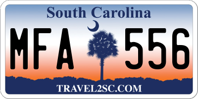 SC license plate MFA556