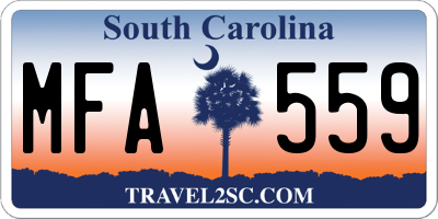SC license plate MFA559
