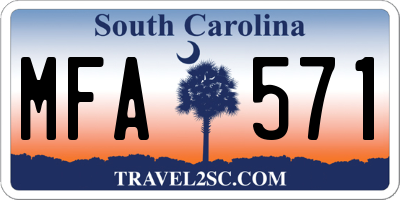 SC license plate MFA571