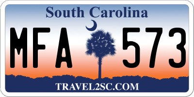 SC license plate MFA573