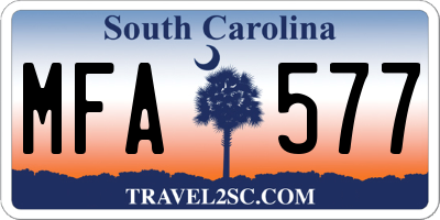 SC license plate MFA577