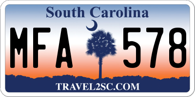 SC license plate MFA578