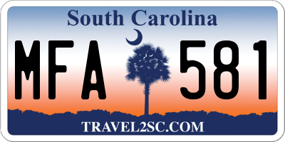SC license plate MFA581