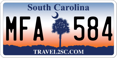 SC license plate MFA584