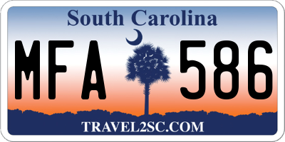 SC license plate MFA586