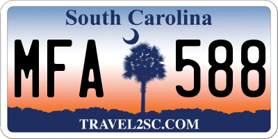 SC license plate MFA588