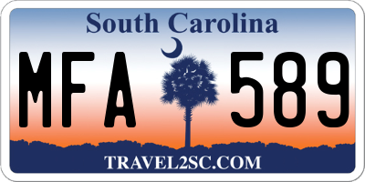 SC license plate MFA589
