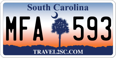 SC license plate MFA593