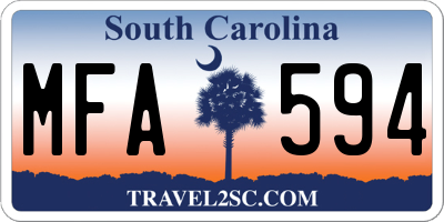 SC license plate MFA594