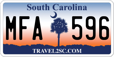 SC license plate MFA596