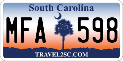 SC license plate MFA598