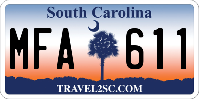 SC license plate MFA611