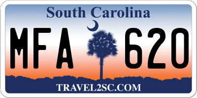 SC license plate MFA620