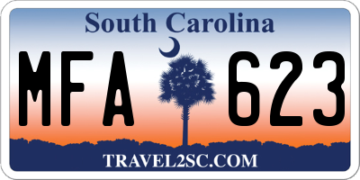 SC license plate MFA623