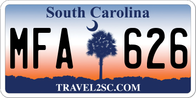 SC license plate MFA626