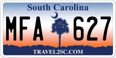 SC license plate MFA627