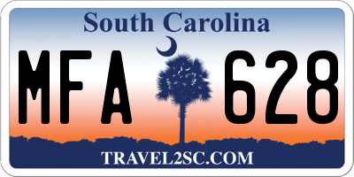 SC license plate MFA628