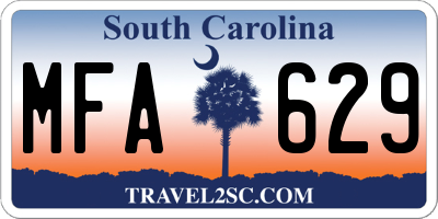 SC license plate MFA629
