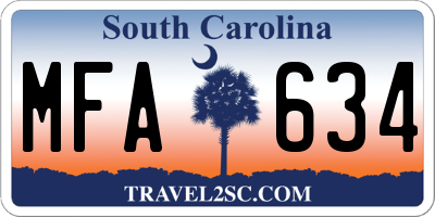 SC license plate MFA634