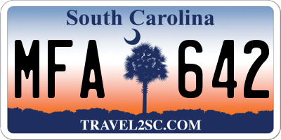SC license plate MFA642