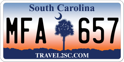 SC license plate MFA657