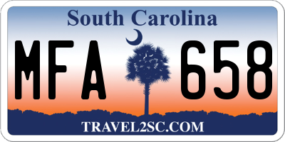 SC license plate MFA658