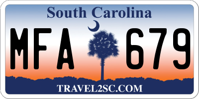 SC license plate MFA679