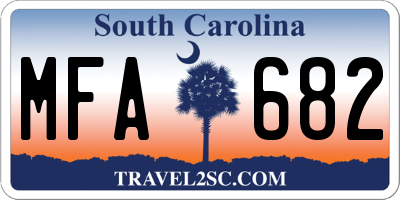 SC license plate MFA682
