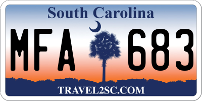 SC license plate MFA683