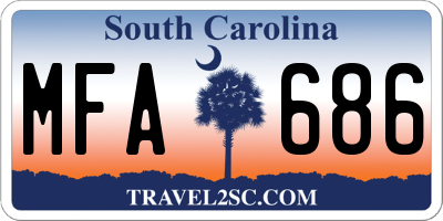 SC license plate MFA686
