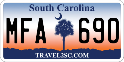 SC license plate MFA690
