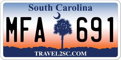SC license plate MFA691