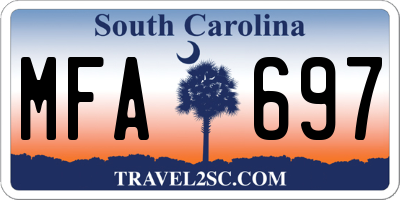 SC license plate MFA697