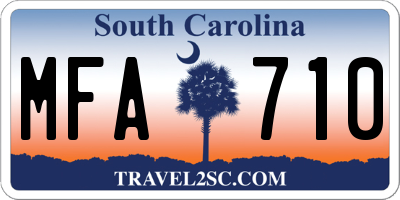 SC license plate MFA710