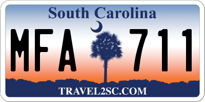 SC license plate MFA711