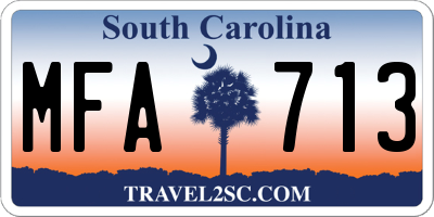 SC license plate MFA713