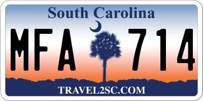 SC license plate MFA714