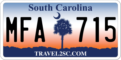 SC license plate MFA715